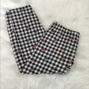 No boundaries girls L 11-13 black check legging with cherries